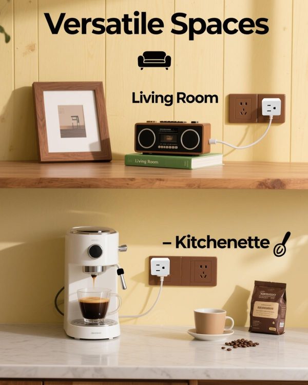 PaeorRorL Multi Plug Outlet Extender White 3 Pack Square-6