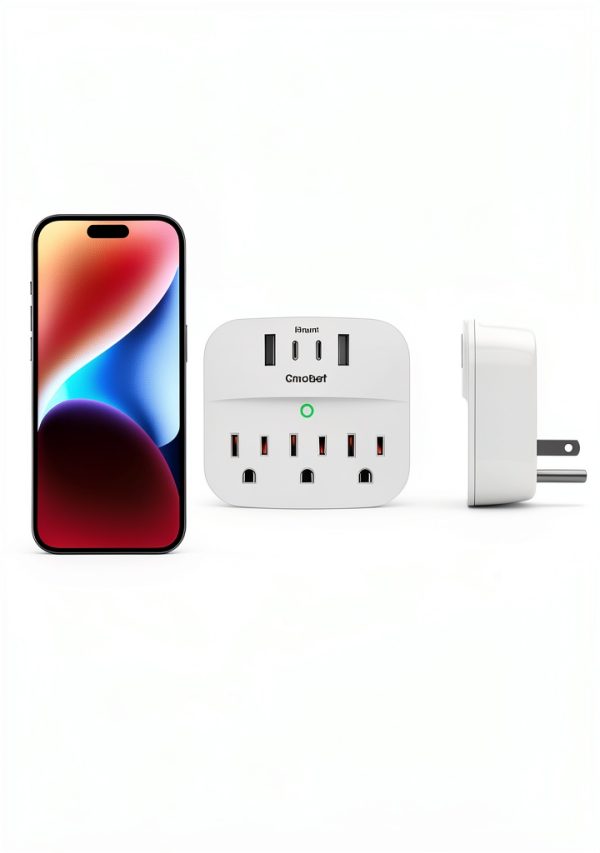 One Beat Power Strip USB Outlet Adapter White Non Surge-5