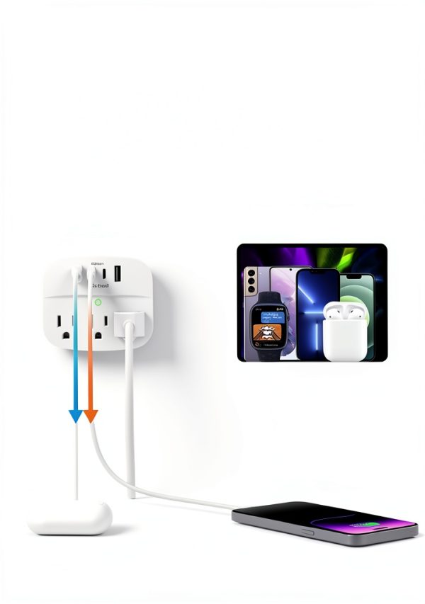 One Beat Power Strip USB Outlet Cruise Approved White-2