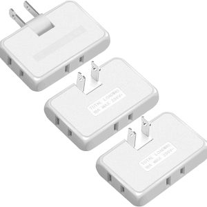 3 Way Flat Wall Outlet Extender PaeorRorL Fireproof Compact-0