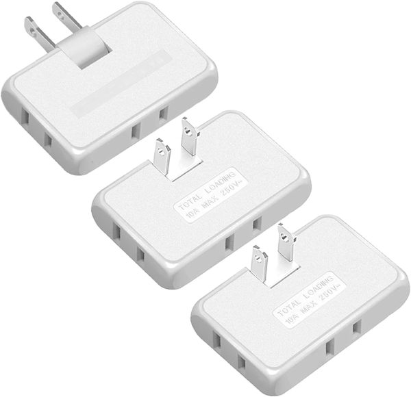 3 Way Flat Wall Outlet Extender PaeorRorL Fireproof Compact-0