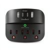 One Beat Surge Protector Outlet Extender USB Charging Black-3