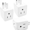 PaeorRorL Multi Plug Outlet Extender White 3 Pack Square-0