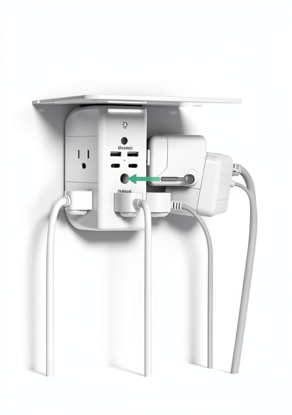 MIFASOPOWER Wall Outlet Extender 9 in 1 USB Charging Shelf-6