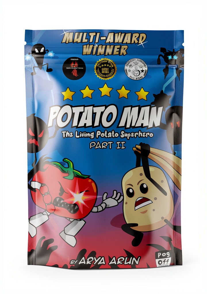 Potato Man Book 2 cover showing sci-fi characters and action scenes