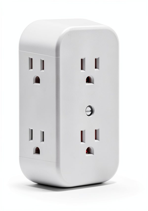 GE Wall Outlet Extender 6 Outlet Power Strip White-2