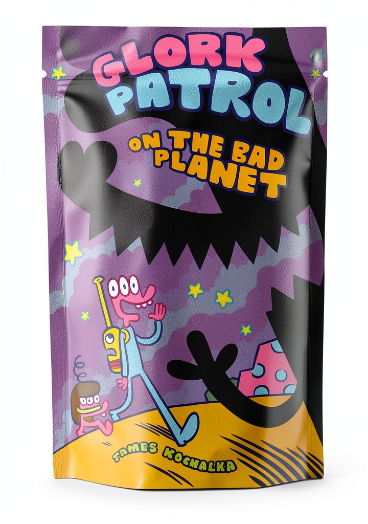Glork Patrol graphic novel open to an illustrated page