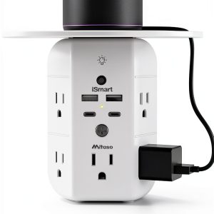 MIFASOPOWER Wall Outlet Extender 9 in 1 USB Charging Shelf-0
