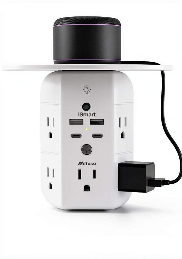MIFASOPOWER Wall Outlet Extender 9 in 1 USB Charging Shelf-0