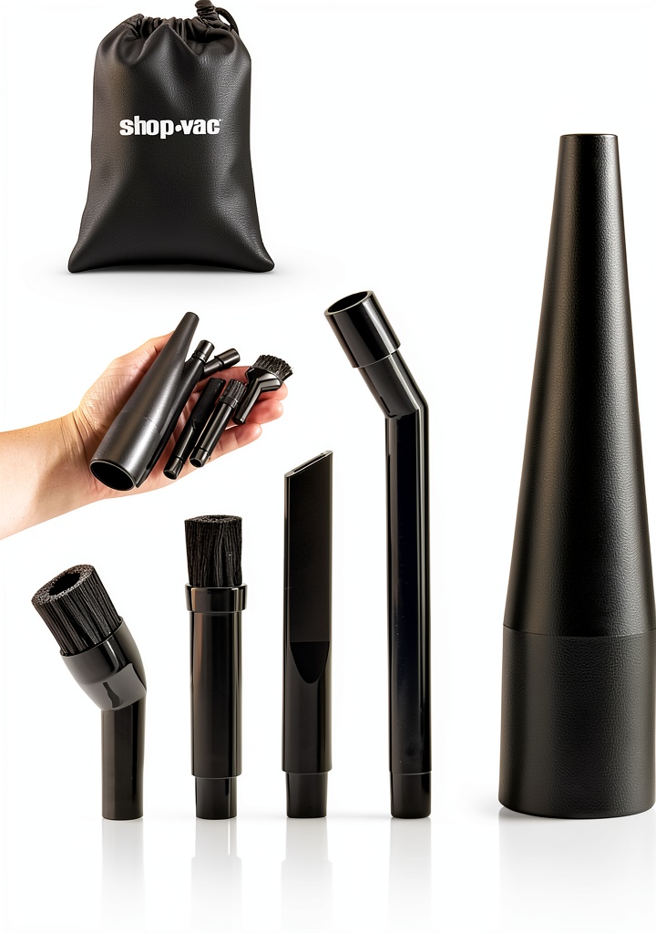 Shop-Vac Micro Cleaning Kit with adapter and nozzles displayed on a clean surface