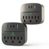 One Beat Surge Protector Outlet Extender USB Charging Black-0