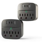 One Beat Surge Protector Outlet Extender USB Charging Black-0