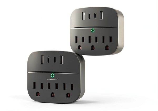 One Beat Surge Protector Outlet Extender USB Charging Black-0