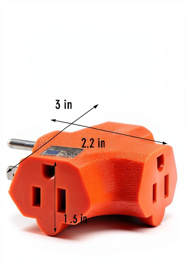 GFQHF 3 Outlet Adapter Heavy Duty Vinyl Safe Grounded-2