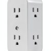 GE Wall Outlet Extender 6 Outlet Power Strip White-1