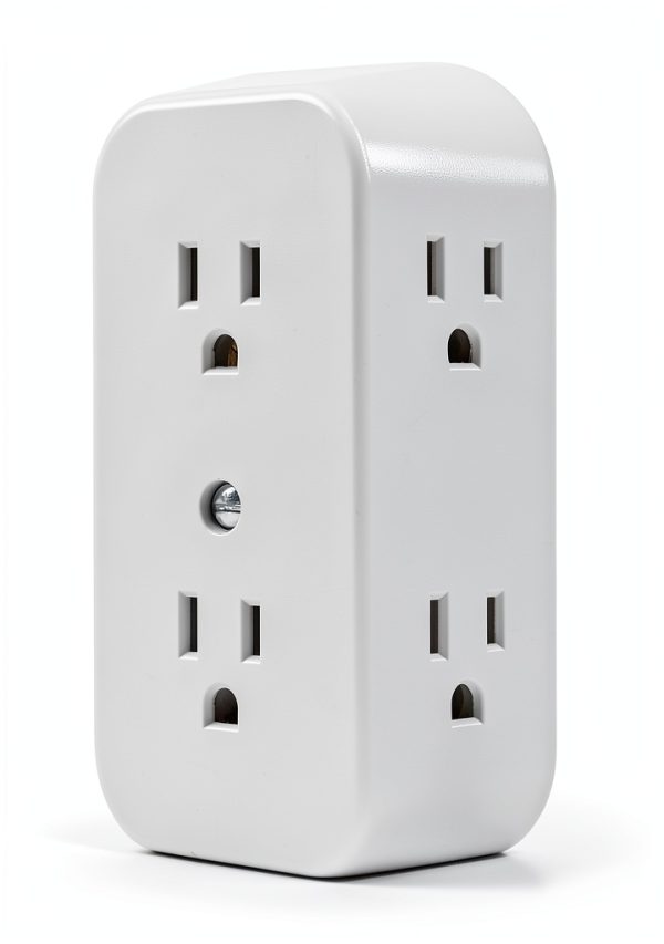 GE Wall Outlet Extender 6 Outlet Power Strip White-1