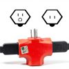 GFQHF 3 Outlet Adapter Heavy Duty Vinyl Safe T-Shaped-5