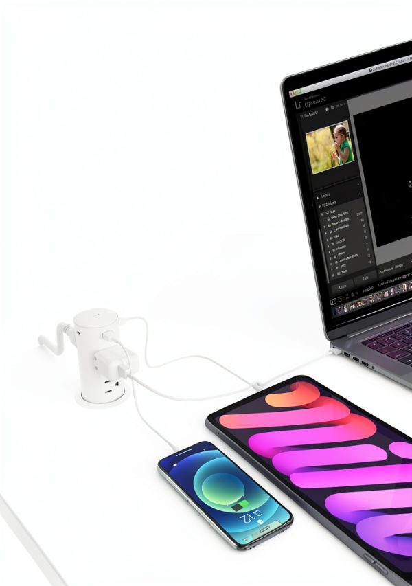 Jgstkcity Pop Up Outlet 15A Countertop Power Grommet White-1