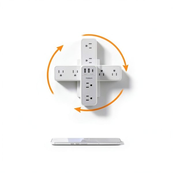 Tessan Wall Outlet Extender Rotating Plug Surge Protector-2