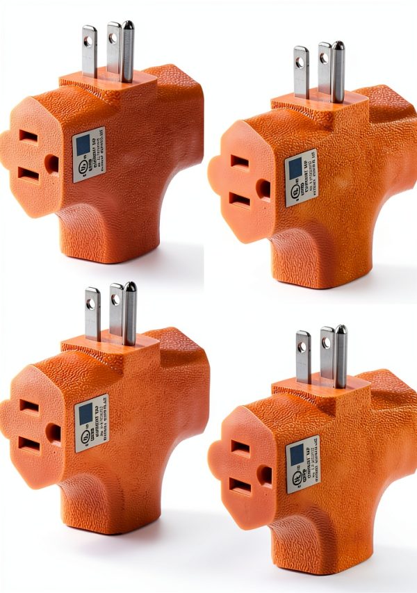 GFQHF 3 Outlet Adapter Heavy Duty Vinyl Safe Grounded-0