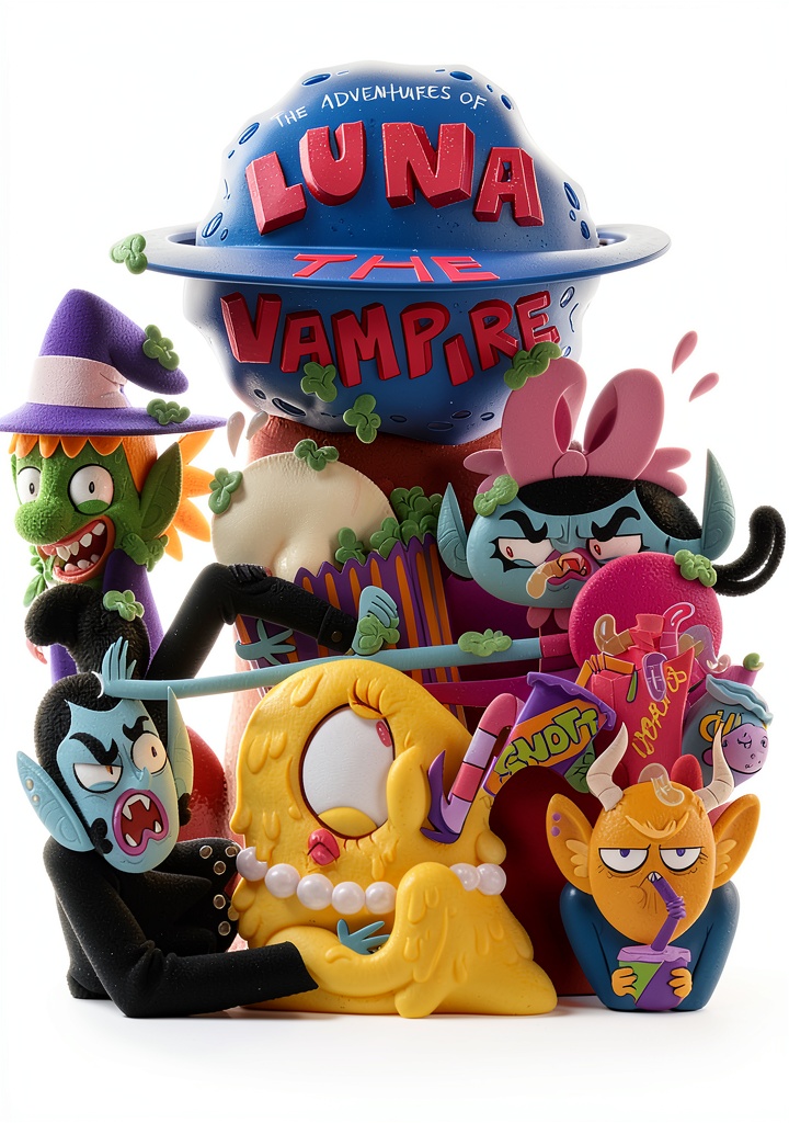 'Luna the Vampire graphic novel cover showing vibrant illustrations'