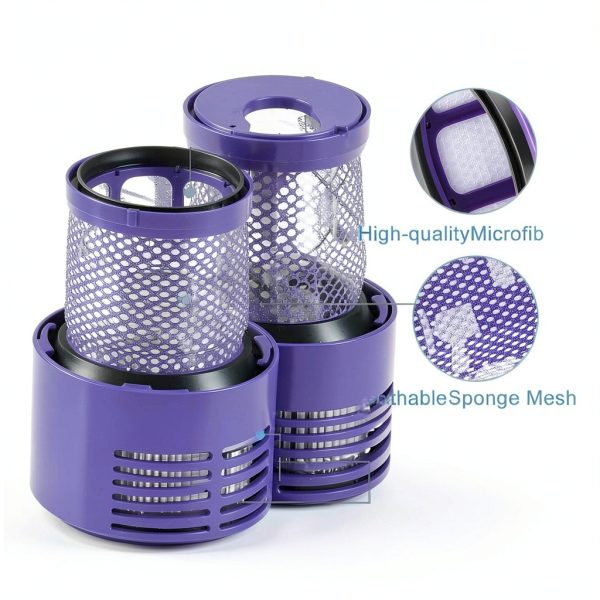 Aziliogcc Dyson V10 SV12 Replacement Filter Purple Washable-4