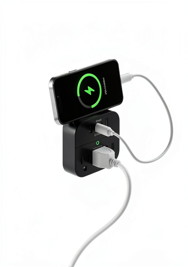 One Beat Surge Protector Outlet Extender USB Charging Black-4