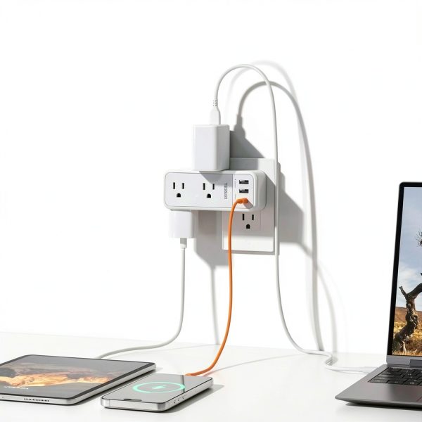 Tessan Wall Outlet Extender Rotating Plug Surge Protector-4