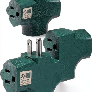 GFQHF 3 Outlet Splitter Heavy Duty Vinyl Safe Grounded-0