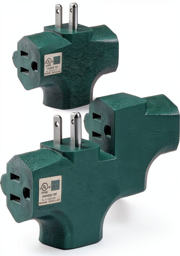 GFQHF 3 Outlet Splitter Heavy Duty Vinyl Safe Grounded-0