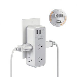 Tessan Wall Outlet Extender Rotating Plug Surge Protector-0