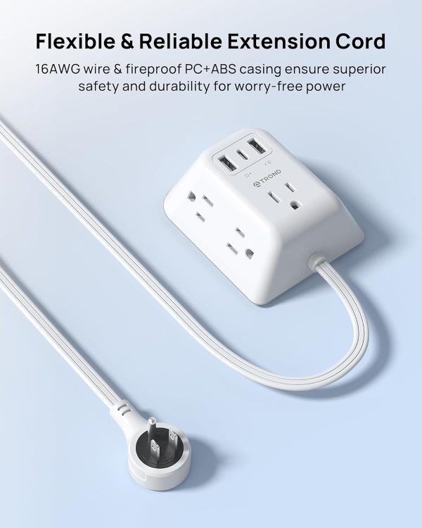 TROND Power Strip Surge Protector Rotating Outlet USB-6