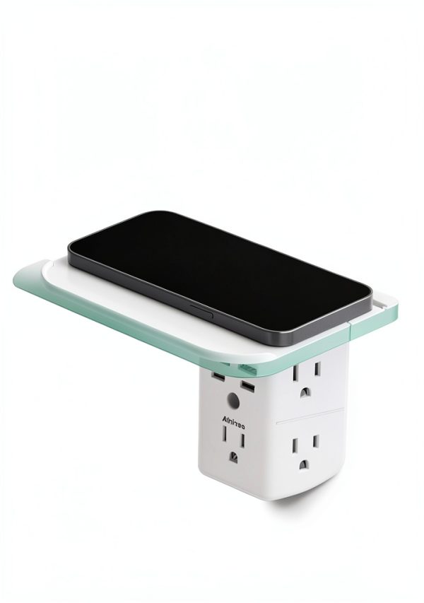 MIFASOPOWER Wall Outlet Extender 9 in 1 USB Charging Shelf-4