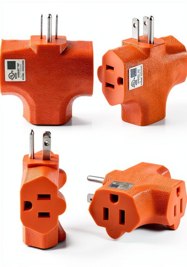 GFQHF 3 Outlet Adapter Heavy Duty Vinyl Safe T-Shaped-1