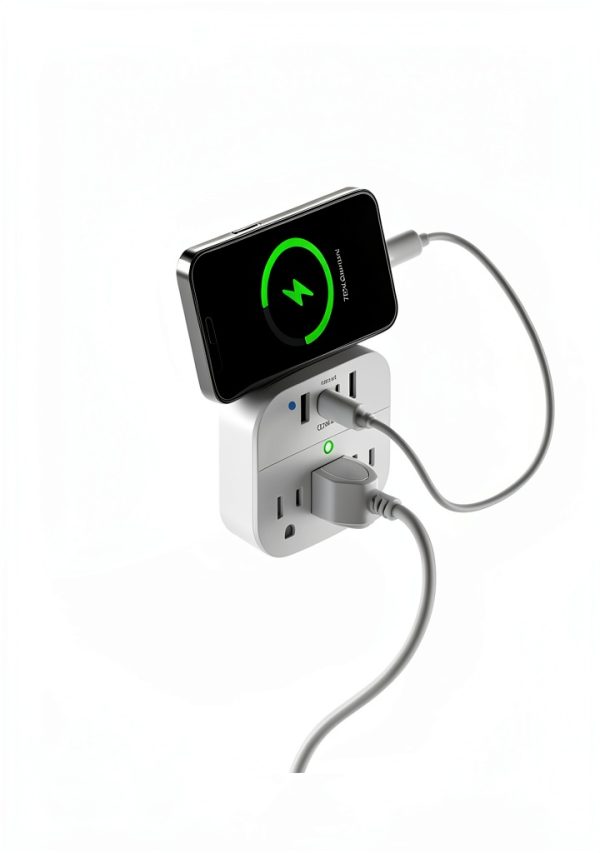 One Beat Power Strip USB Outlet Adapter White Non Surge-3