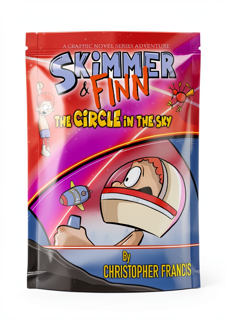 Skimmer and Finn Book 3 cover showcasing dynamic characters and sci-fi elements