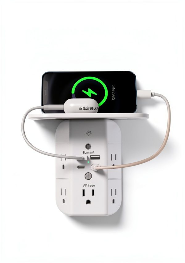 MIFASOPOWER Wall Outlet Extender 9 in 1 USB Charging Shelf-1