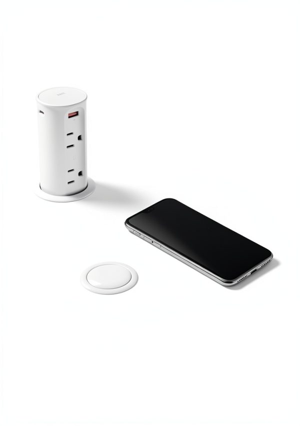 Jgstkcity Pop Up Outlet 15A Countertop Power Grommet White-3