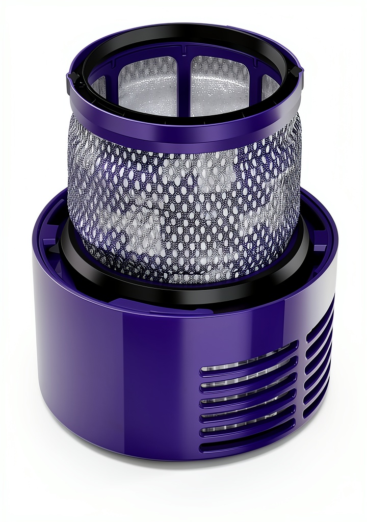 Aziliogcc purple filter next to Dyson V10 vacuum