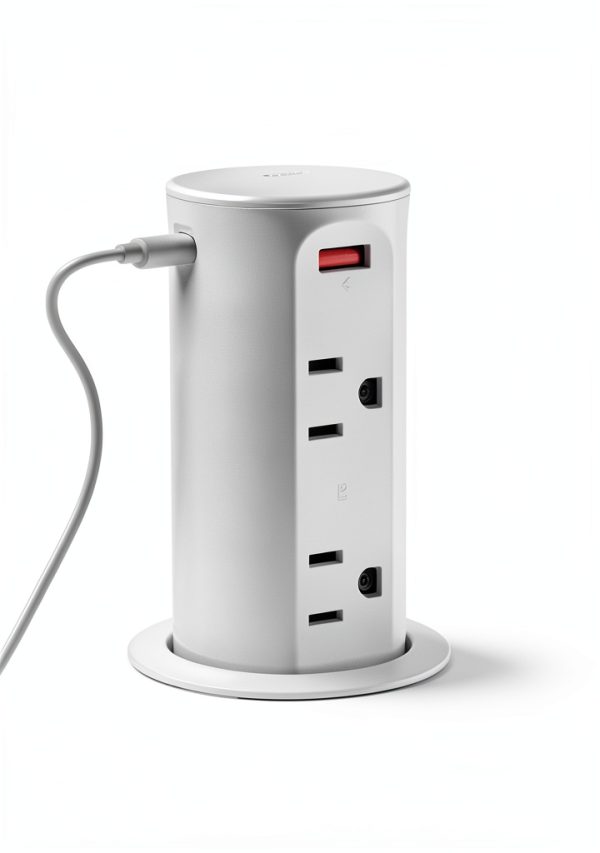 Jgstkcity Pop Up Outlet 15A Countertop Power Grommet White-2