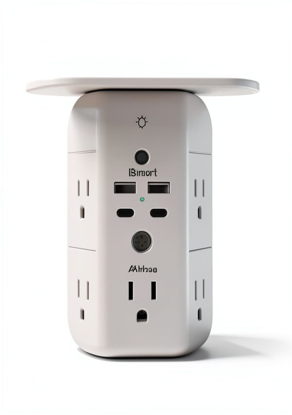 MIFASOPOWER Wall Outlet Extender 9 in 1 USB Charging Shelf-2