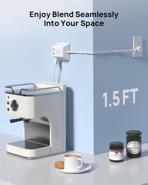 TROND Power Strip Surge Protector Rotating Outlet USB-5