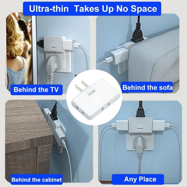 3 Way Flat Wall Outlet Extender PaeorRorL Fireproof Compact-5