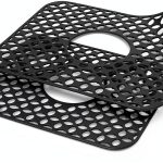 TOOVEM Silicone Sink Mat Black 2Pack-Center Drain Kitchen-0