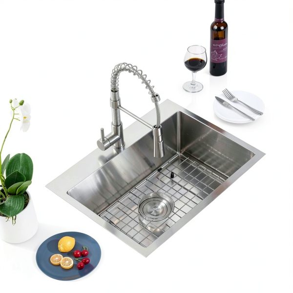 Brushed Nickel Kitchen Sink by VC CUCINE Stainless Steel-1