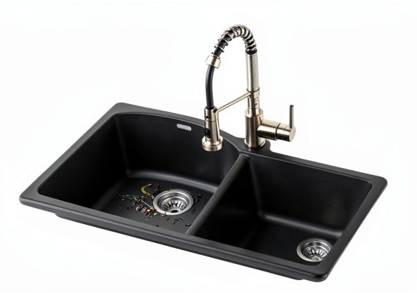 Kraus White Granite Kitchen Sink Double Bowl-6