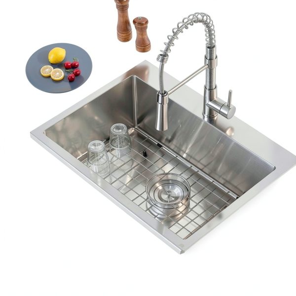 Brushed Nickel Kitchen Sink by VC CUCINE Stainless Steel-7