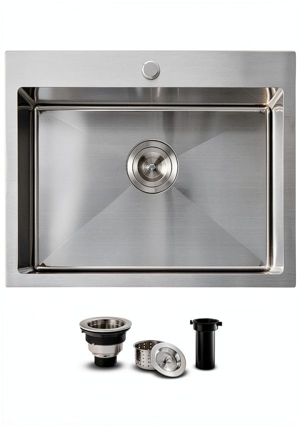 Brushed Nickel Kitchen Sink by VC CUCINE Stainless Steel-0