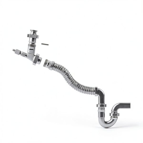 Coflex Snappy Trap DK-100 Kitchen Sink Drain Kit Silver Polished-5