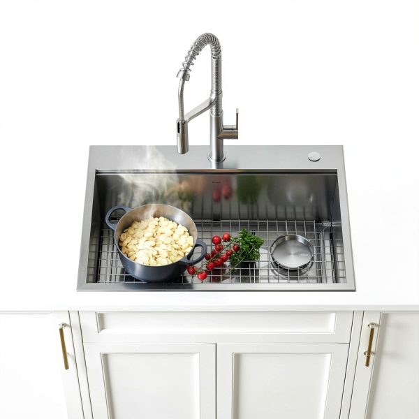 Kraus KWT310-30 30x22 Inch Bowl Stainless Steel Sink with Chef Kit-13